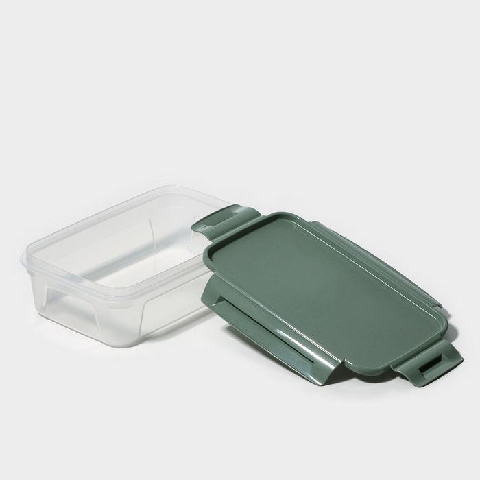 Контейнер пищевой 0,75л 18,6х12,2х5,5см "Lock&Ok" прямоуг, цвет зеленый флек