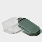 Контейнер пищевой Lock&Ok, 1,1 л, 18,6×12,2×8,1 см, цвет зеленый флек - фото 4426962