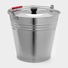 Ведро, 16 л, d=34 см, с крышкой, AISI 201 сталь - Фото 2