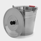 Ведро, 16 л, d=34 см, с крышкой, AISI 201 сталь - Фото 3