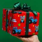 Бумага упаковочная глянцевая, "С Днём Рождения", Синий трактор, 70х100 см - Фото 4
