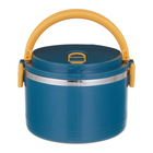 Ланч-бокс, 650 мл, сохраняет тепло 2 ч, нержавеющая сталь, бирюзовый - Фото 1