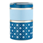 Ланч-бокс, 985 мл, 2 отделения, сохраняет тепло 2 ч, нержавеющая сталь, синий - Фото 2