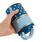 Ланч-бокс, 985 мл, 2 отделения, сохраняет тепло 2 ч, нержавеющая сталь, синий - Фото 4