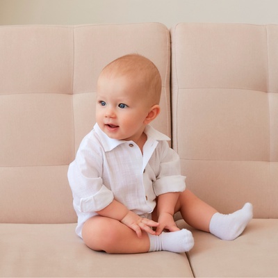 Боди-рубашка для мальчика MINAKU, белое, рост 74-80 см