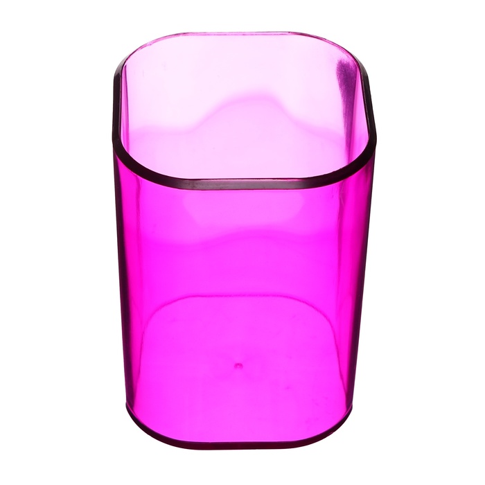 Подставка-стакан для пишущих принадлежностей Стамм "Фаворит", квадратная, тонированная фиолетовая