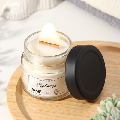 Ароматическая свеча в банке, 75 г, из соевого воска, лаванда