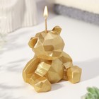 Свеча декоративная Мишка-грани 7см, золотой - фото 298531988
