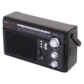Радиоприемник портативный Supra ST-33U черный USB SD
