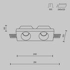 Светильник встраиваемый Technical DL002-WW-02-W, 2х12Вт, 24х12х6,5 см, GU10, цвет белый - Фото 8