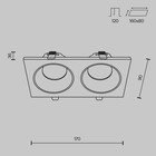 Светильник встраиваемый Technical DL033-2-02B, 2х50Вт, 17х9х3,6 см, GU10, цвет чёрный - Фото 2