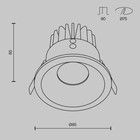 Светильник встраиваемый Technical DL034-L12W4K-B, 12Вт, 8,5х8,5х8,5 см, LED, 970Лм, 4000К, цвет чёрный - Фото 2