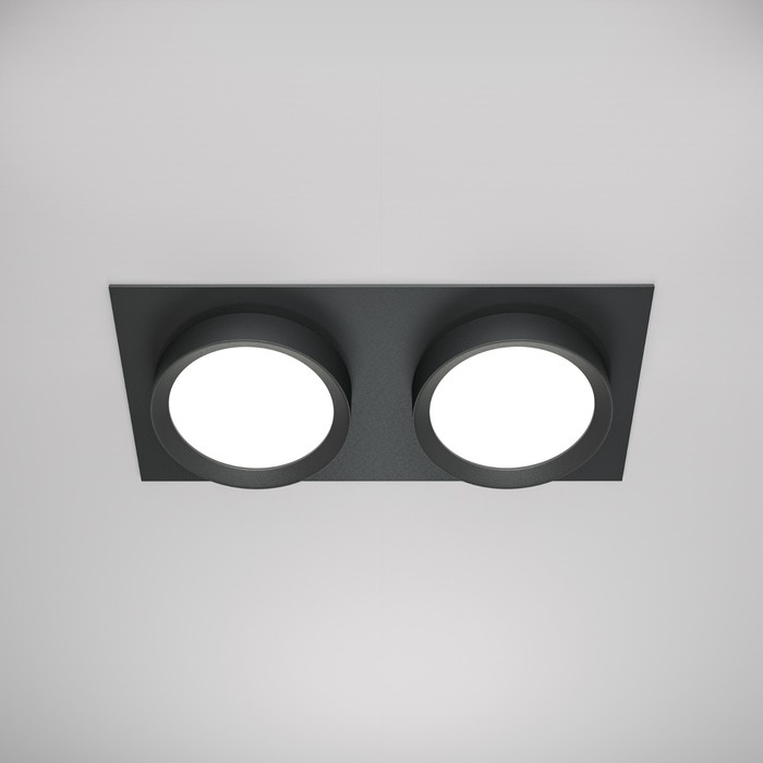 Светильник встраиваемый Technical DL086-02-GX53-SQ-B, 2х15Вт, 22х11х4,5 см, GX53, цвет чёрный - фото 1908080419