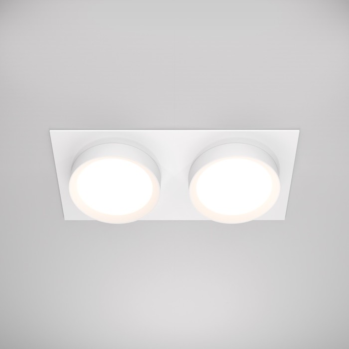 Светильник встраиваемый Technical DL086-02-GX53-SQ-W, 2х15Вт, 22х11х4,5 см, GX53, цвет белый - фото 1908080425