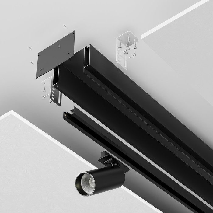 Алюминиевый профиль ниши скрытого монтажа для ГКЛ потолка Technical ALM-11681-PL-B-2M, 200х11,6х8,1 см, цвет чёрный - фото 1909549705