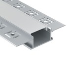 Алюминиевый профиль скрытого монтажа Led Strip ALM011S-2M, 200х6,1х1,4 см, цвет серебро - фото 4254809