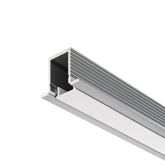 Алюминиевый профиль встраиваемый Led Strip ALM-1209-S-2M, 200х1,24х0,9 см, цвет серебро - Фото 1