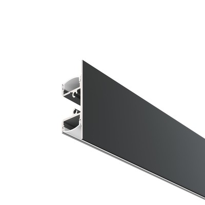 Алюминиевый профиль накладной Led Strip ALM-1848-B-2M, 200х4,83х1,8 см, цвет чёрный