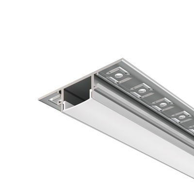 Алюминиевый профиль скрытого монтажа Led Strip ALM-6114-S-2M, 200х6,1х1,4 см, цвет серебро
