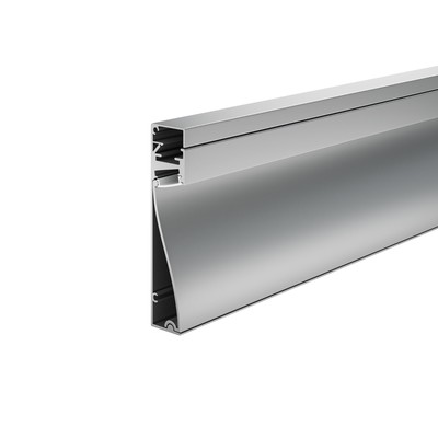 Алюминиевый профиль плинтус с подсветкой Led Strip ALM-8018-S-2M, 200х8х1,8 см, цвет серебро