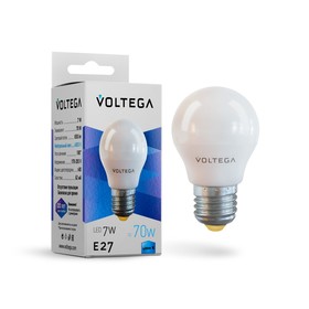 Лампа Voltega 7053, 7Вт, 4,5х4,5х7,8 см, E27, 650Лм, 4000К, цвет матовый
