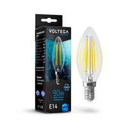 Лампа Voltega 7135, 9Вт, 3,5х3,5х10 см, E14, 860Лм, 4000К, цвет прозрачный