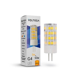Лампа Voltega 7183, 5Вт, 1,6х1,6х4,5 см, G4, 460Лм, 3000К, цвет прозрачный