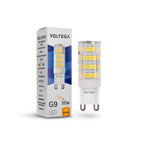 Лампа Voltega 7185, 5Вт, 1,6х1,6х4,8 см, G9, 460Лм, 3000К, цвет прозрачный