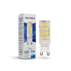 Лампа Voltega 7186, 1х5Вт, 1,6х1,6х5,3 см, G9, 460Лм, 4000К, цвет прозрачный