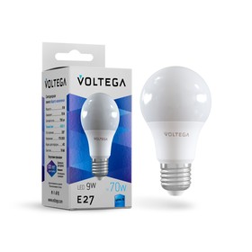 Лампа Voltega 8443, 9Вт, 6х6х10,7 см, E27, 730Лм, 4000К, цвет матовый