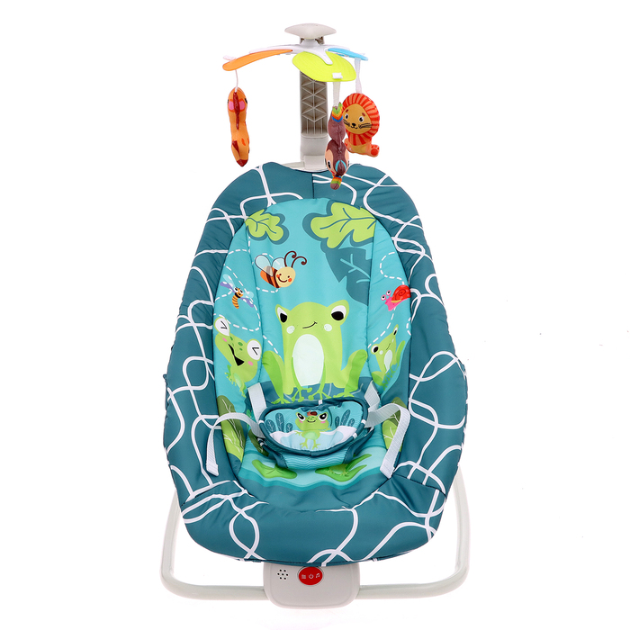Музыкальная кресло-качалка для новорожденных, цвет бирюзовый - фото 1908082748