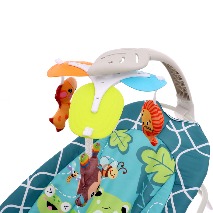 Музыкальная кресло-качалка для новорожденных, цвет бирюзовый - фото 1908082752