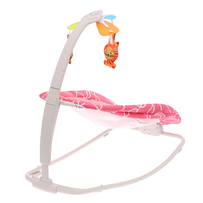 Музыкальное кресло-качалка для новорожденных, цвет розовый - фото 1909550962