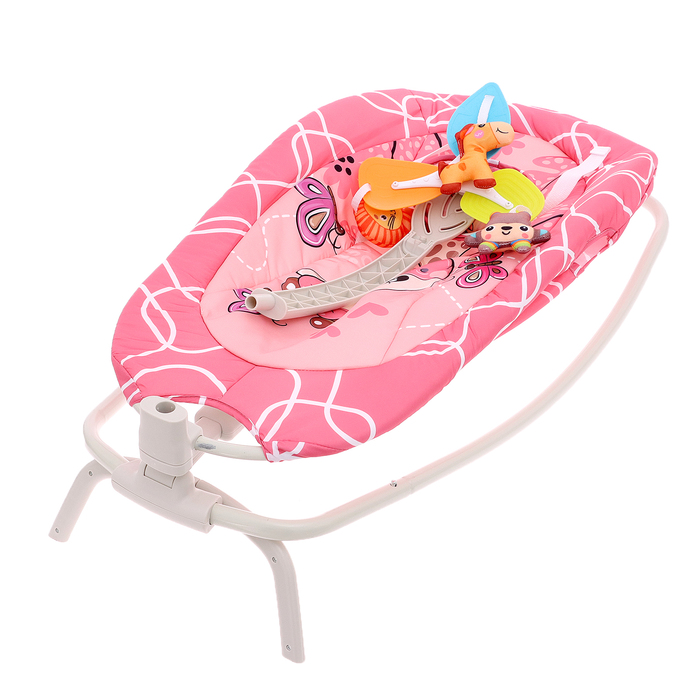 Музыкальное кресло-качалка для новорожденных, цвет розовый - фото 1909550963