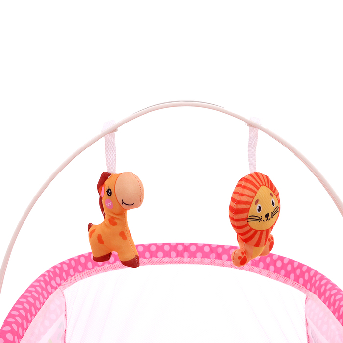 Музыкальная люлька для новорожденных, цвет розовый - фото 1909550980