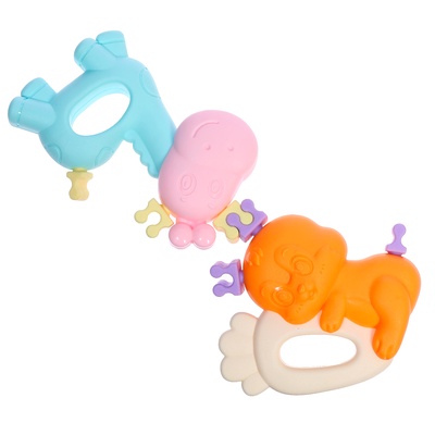 Погремушки - прорезыватели для зубов «Забавные зверята», набор 2 шт.