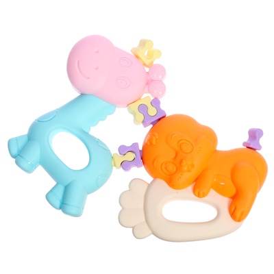 Погремушки - прорезыватели для зубов «Забавные зверята», набор 2 шт.