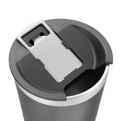 Термокружка Мастер К «Требую пива», 600 мл, с открывашкой, нержавеющая сталь, чёрная