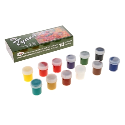 Гуашь художественная «Гамма. СТУДИЯ», набор 12 цветов × 40 мл