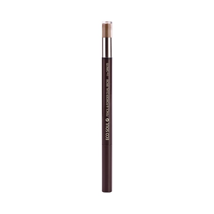 Карандаш-пудра для бровей Eco Soul Pencil & Powder Dual Brow 02.Deep Brown - Фото 1