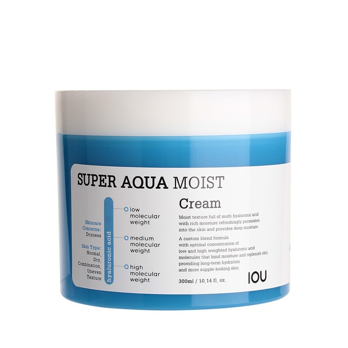 Крем для лица Welcos Super Aqua Moist Cream, увлажняющий, с гиалуроновой кислотой, 300 мл - Фото 1