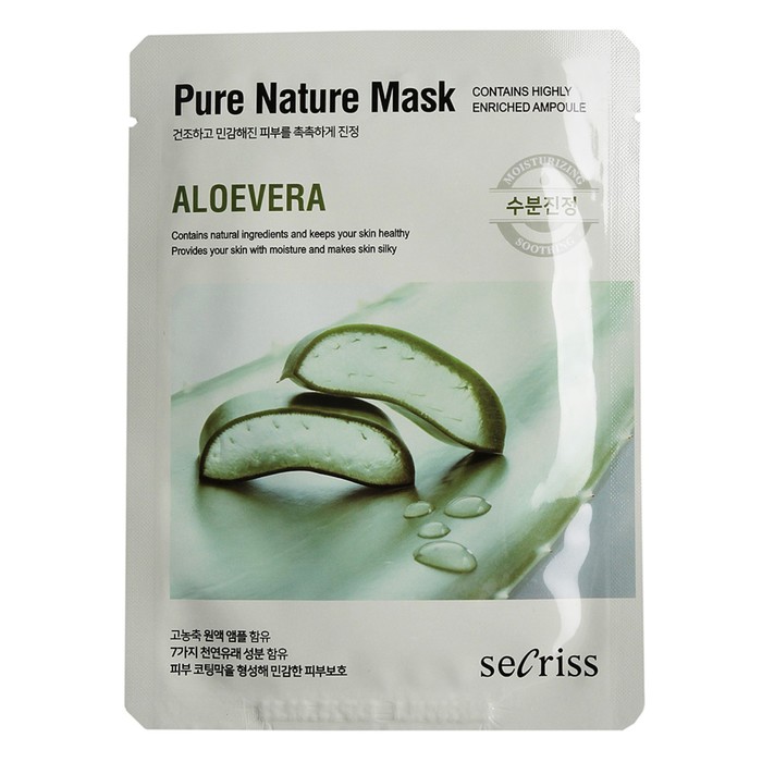 Маска для лица тканевая Anskin Secriss Pure Nature Aloevera, 25 мл - Фото 1