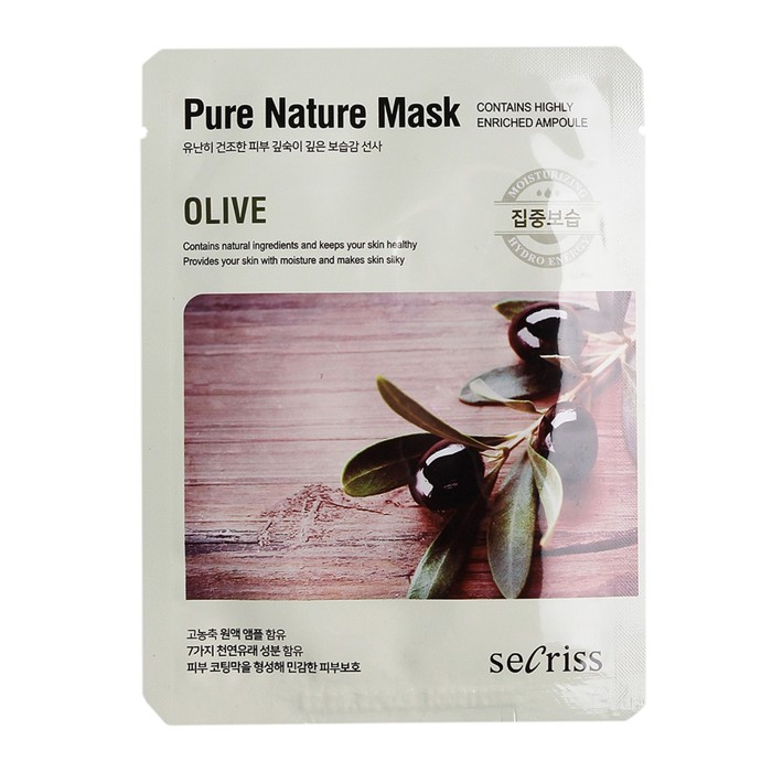 Маска для лица тканевая Anskin Secriss Pure Nature Olive, 25 мл - Фото 1