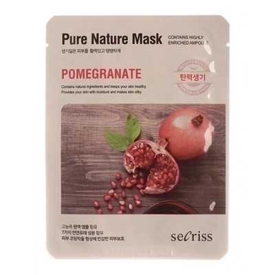 Маска для лица тканевая Anskin Secriss Pure Nature Pomeganate, 25 мл