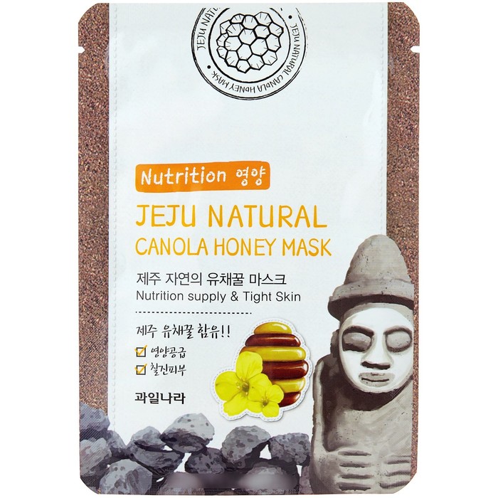 Маска на тканевой основе для лица питательная Jeju Nature's Canola Honey Mask 20 мл - Фото 1