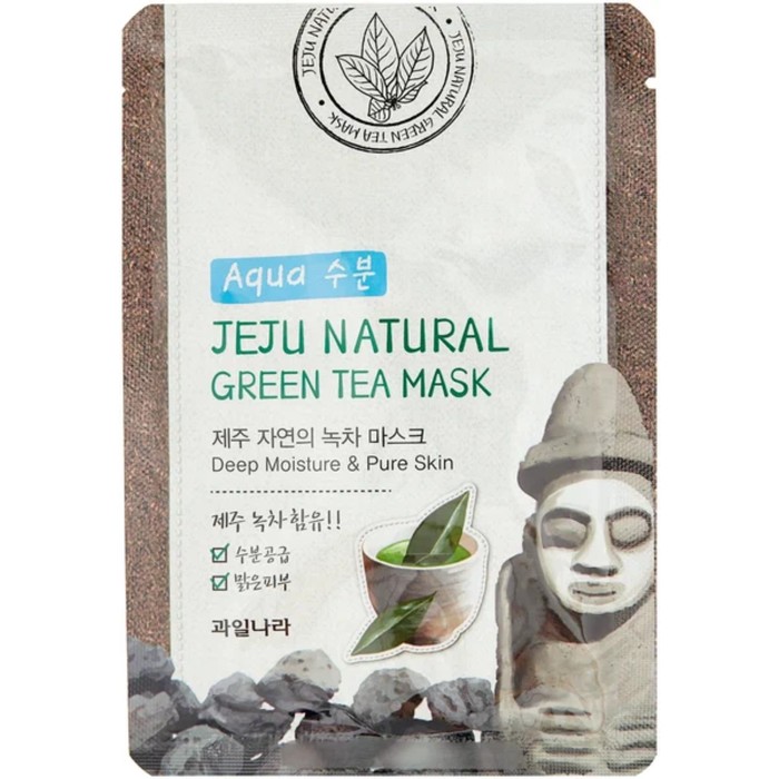Маска на тканевой основе для лица успокаивающая Jeju Nature's Green Tea Mask 20 мл - Фото 1