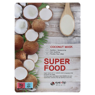 Маска для лица тканевая Eyenlip Super Food Coconut, 23 мл