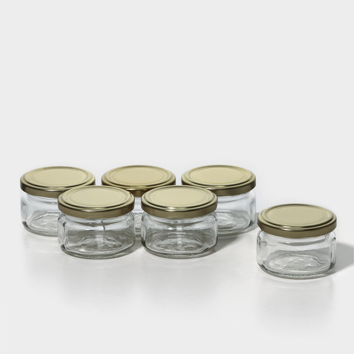 Набор стеклянных банок с крышкой для консервации, ТО-66 мм, для свечей, 0,1 л, 6 шт - Фото 1