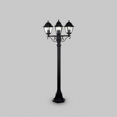 Садово-парковый светильник Outdoor O003FL-03B, 3х60Вт, 55х55х230 см, E27, цвет чёрный