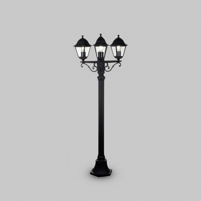 Садово-парковый светильник Outdoor O003FL-03B, 3х60Вт, 55х55х230 см, E27, цвет чёрный - фото 1908084266